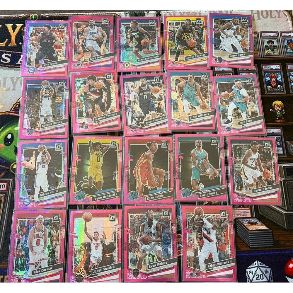 PINK HYPER LOT of 19 2024-25 Donruss Optic Basketball NBA Vets & Rookies